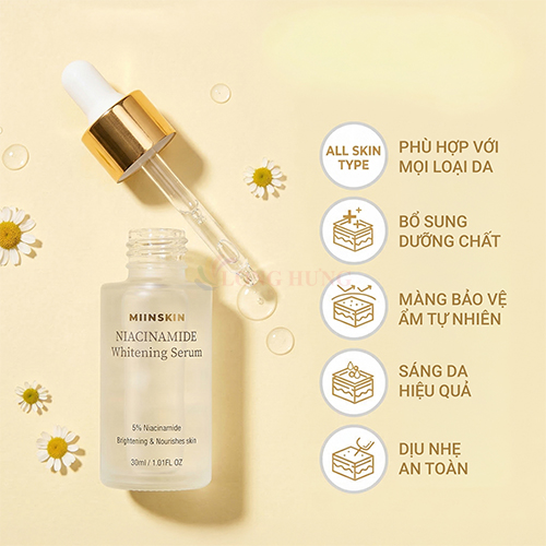 Tinh chất sáng da MIINSKIN 5% Niacinamide Whitening Serum (30ml) - Hàng chính hãng