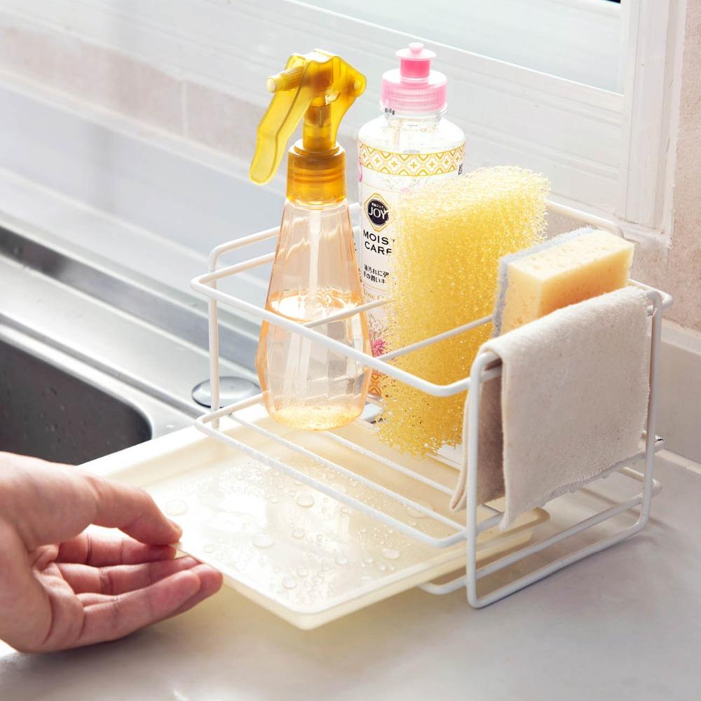 Bọt Biển Giá Đỡ Xà Phòng Thoát Nước Có Giá Để Đồ Bồn Rửa Chén Nhà Tổ Chức Áo Dishcloth Bàn Chải Sắt Kệ Nhà Tắm