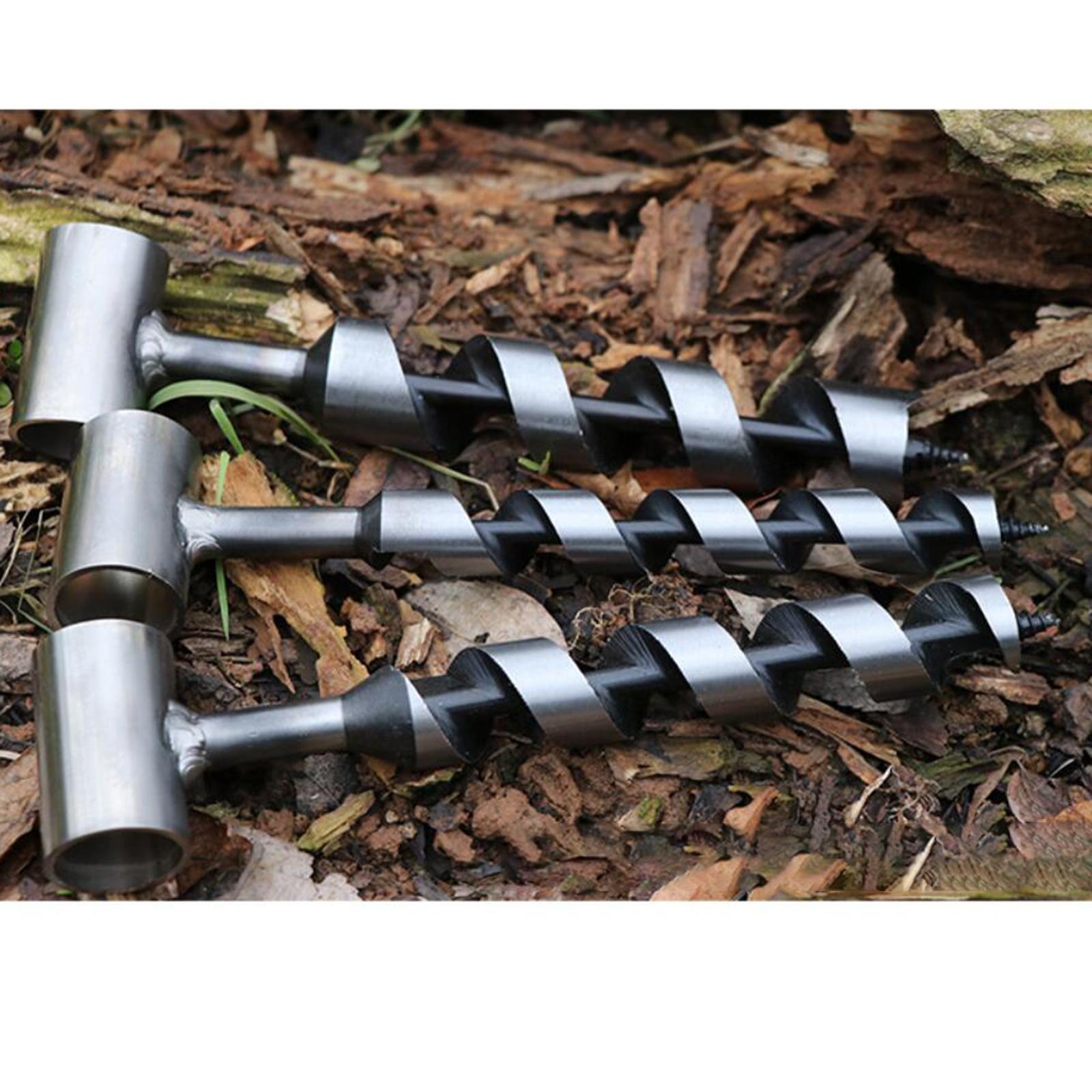 Hand Auger Wrench - Bushcraft Gear and Equipment Wood Drill Peg Survival Tool Manual Hole Maker Multitool for Camping, Hiking and Outdoor Backpacking