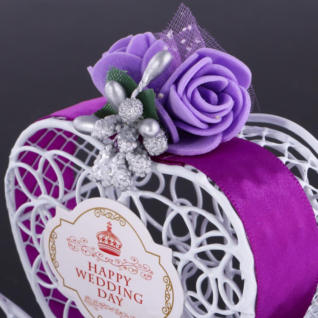 6Pieces Carriage Candy Chocolate Boxes Wedding Party Favour Decor Box Purple
