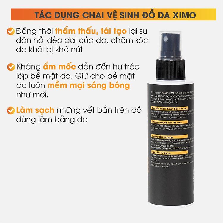 Chai vệ sinh đồ da 150ml giúp làm sạch, dưỡng ẩm chống mốc, kháng khuẩn giày, túi ví, áo, ghế da