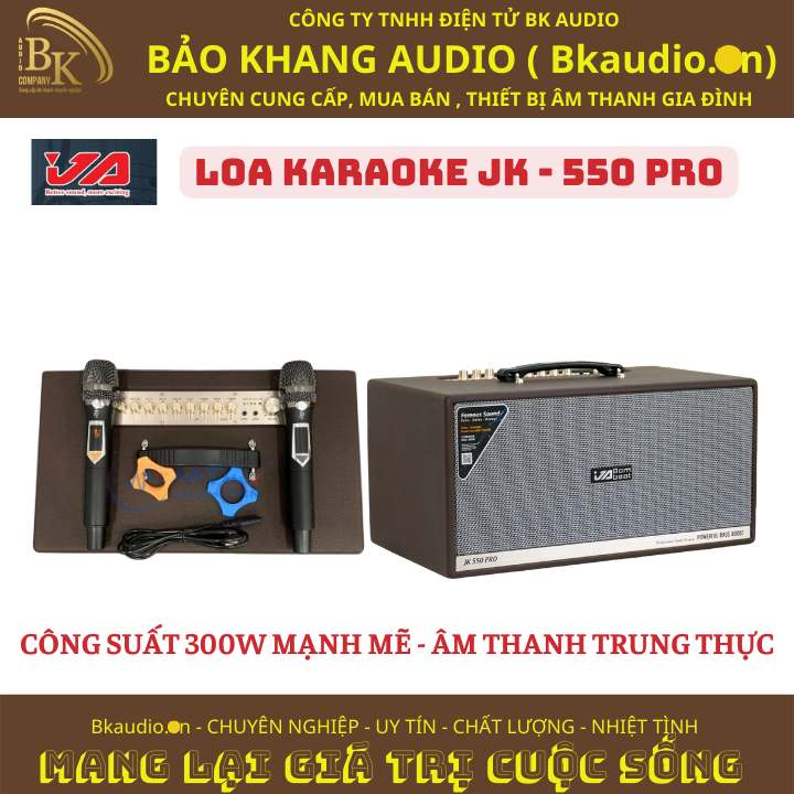 Loa kéo Mini JA. Model JK 550 Pro. Công suất 300W , Pin dùng liên tục 5 - 6H . Âm thanh chất , phù hợp với picnic , karaoke hội nhóm phượt , trợ giảng ......