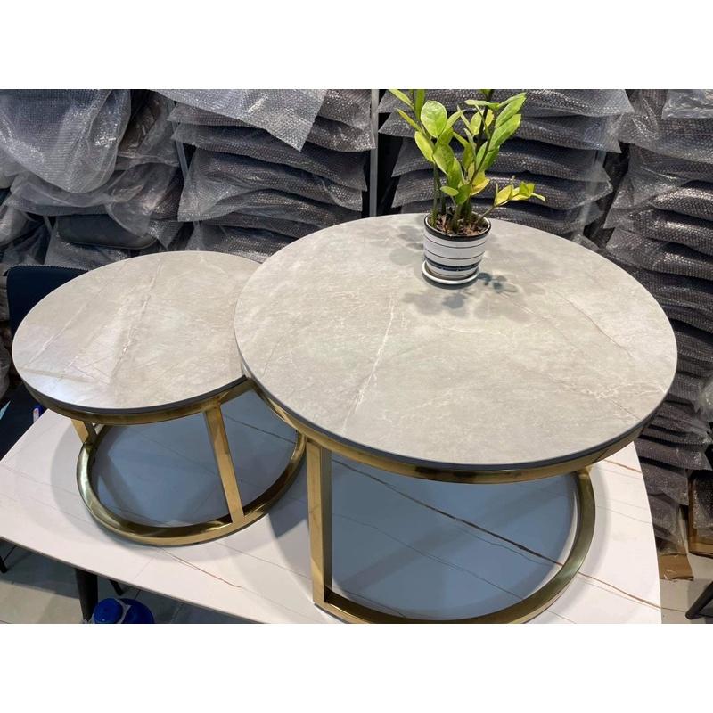 Bàn sofa inox mặt đá ceramic