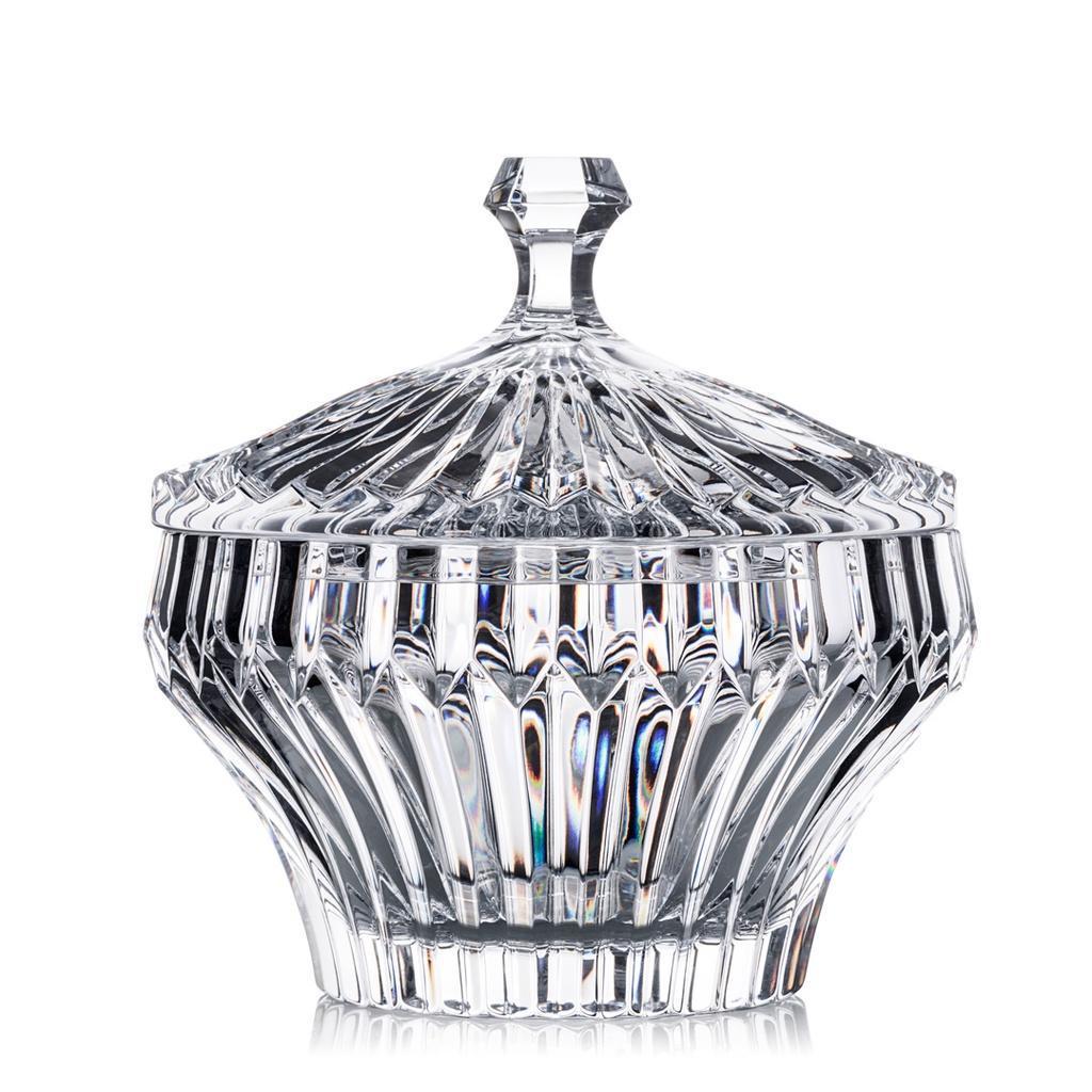 Âu Pha Lê Cao Cấp Rogaska, Hũ Pha Lê Có Nắp Đựng Bánh, Mứt, Kẹo, Trái Cây, Cao 19CM, Nhập Đức
