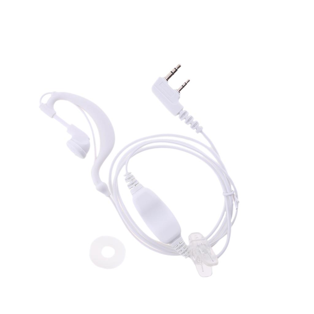 2Pieces 2 Pin G-Shape Headset PTT Mic Earphone for