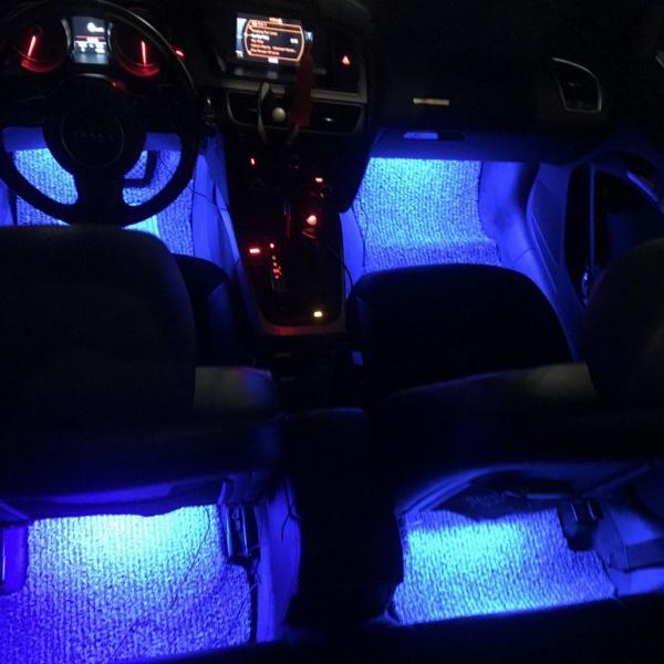 LED 8Color RGB Strip Sound Activated Car Interior Music Lights Ambient Light