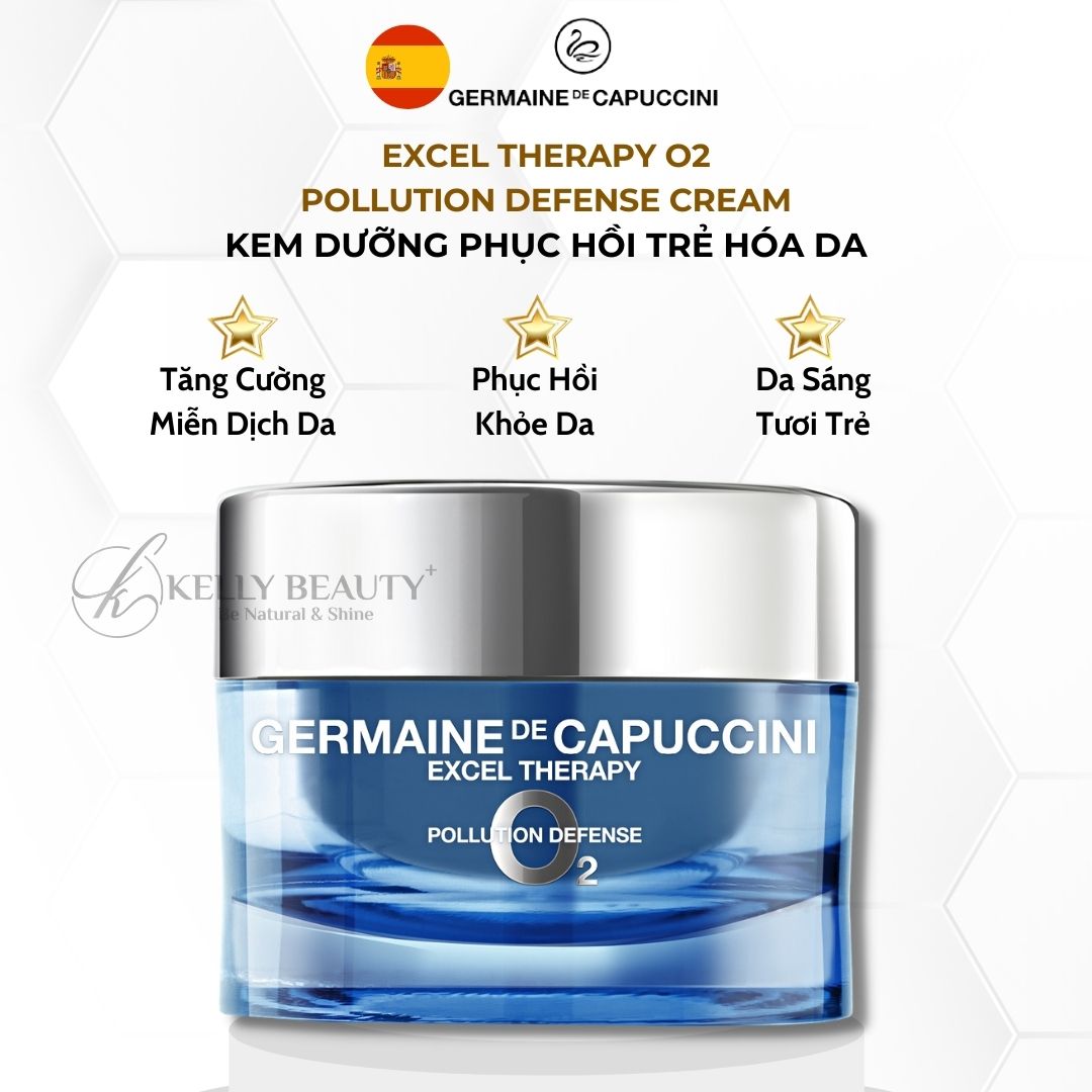 Kem Dưỡng Germaine ET O2 Pollution Defense Cream - Tăng Miễn Dịch Da, Ngừa Lão Hóa; Da Sáng và Tươi Trẻ - Kelly Beauty