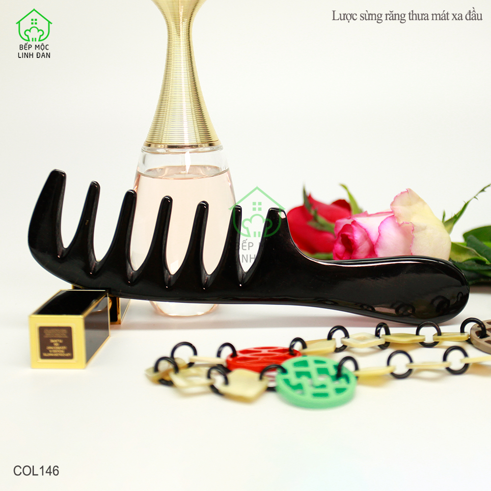 Lược Sừng Răng Thưa Mẫu Massage Đầu