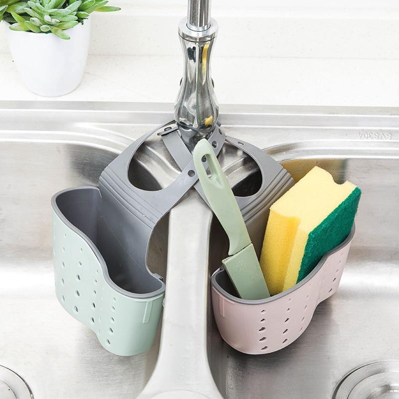 Sink Shelf Soap Sponge Drain Rack Bathroom Holder Kitchen Storage Suction Cup Kitchen Organizer Sink kitchen Accessories Wash