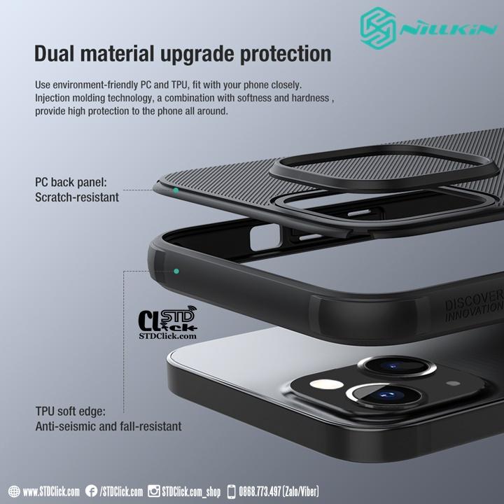 ỐP LƯNG DÀNH CHO ĐIỆN THOẠI IPHONE 13 NILLKIN NHỰA CỨNG VIỀN DẺO
