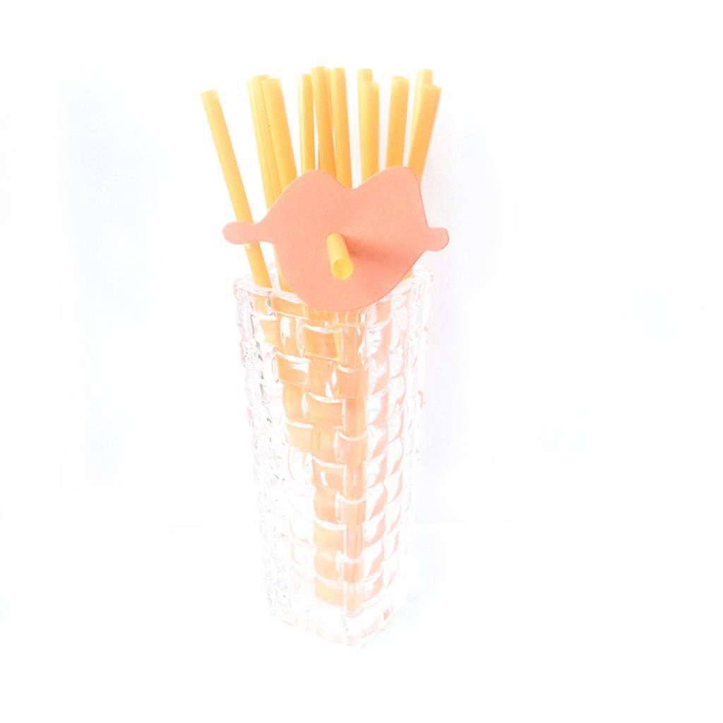 Hình ảnh 10 Novelty Orange Lips Straws Plastic Sipping Straws Party Tableware