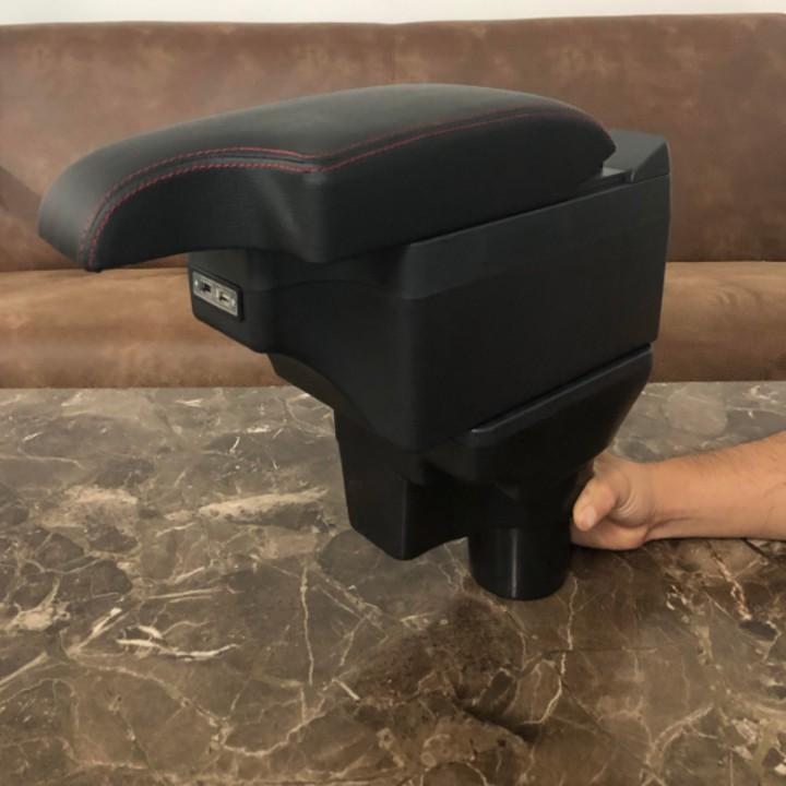 Hộp tỳ tay ô tô cao cấp Hyundai Accent và Kia Rio 2017-2019 tích hợp 6 cổng USB
