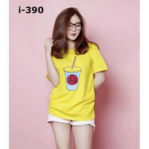 Áo Phông Nữ Họa Tiết Ly Nước - I390