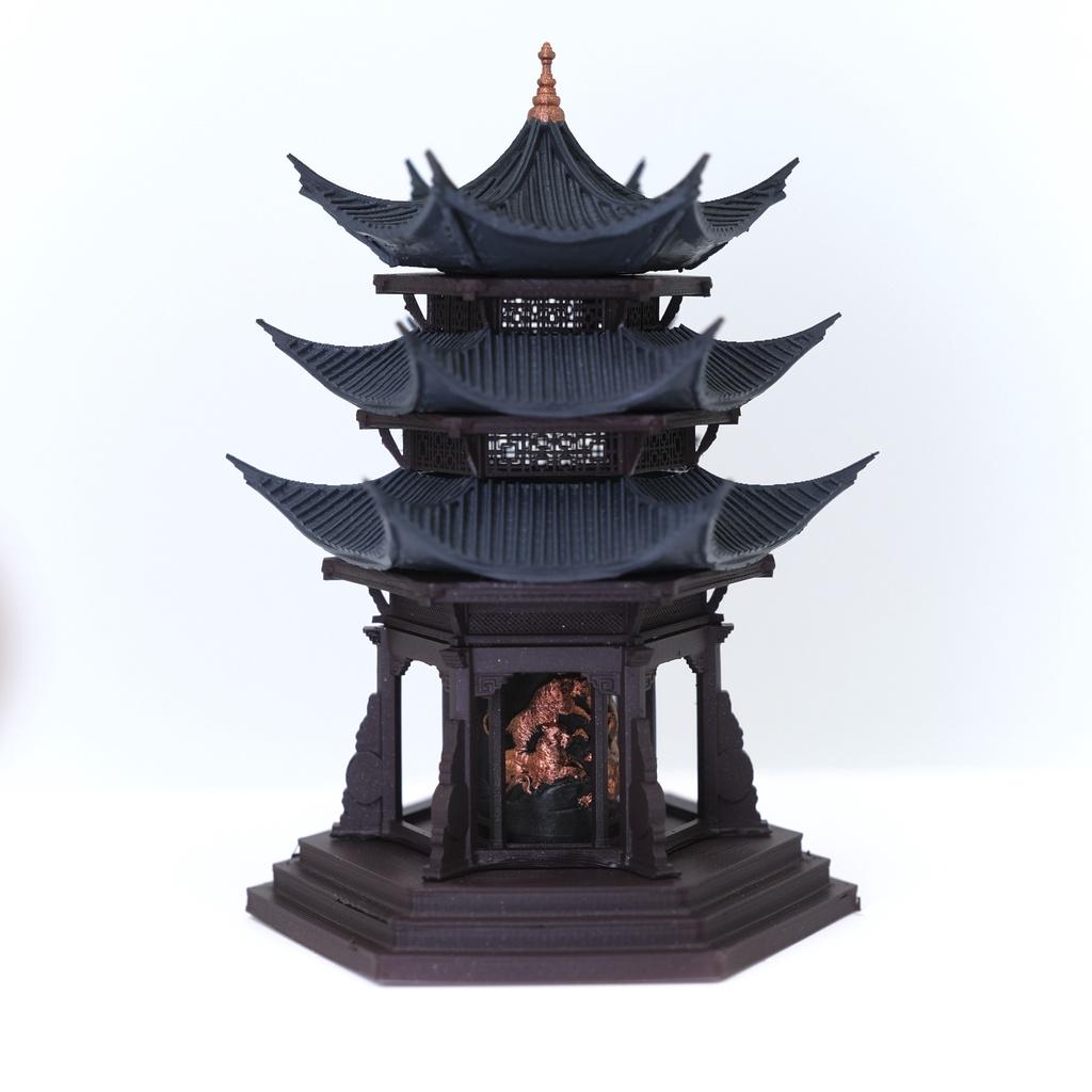 Mô hình tiểu cảnh THÁP NGŨ HỔ - bán cạn - bể cá - hòn non bộ - terrarium - tinh xảo - chất lượng cao