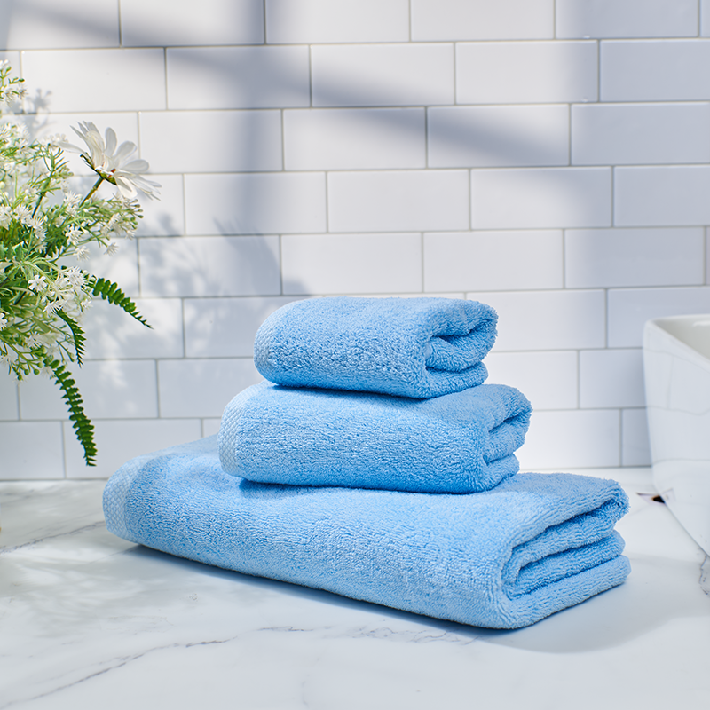 Bộ 3 khăn mặt, tắm, gội Damin Sunny - màu xanh