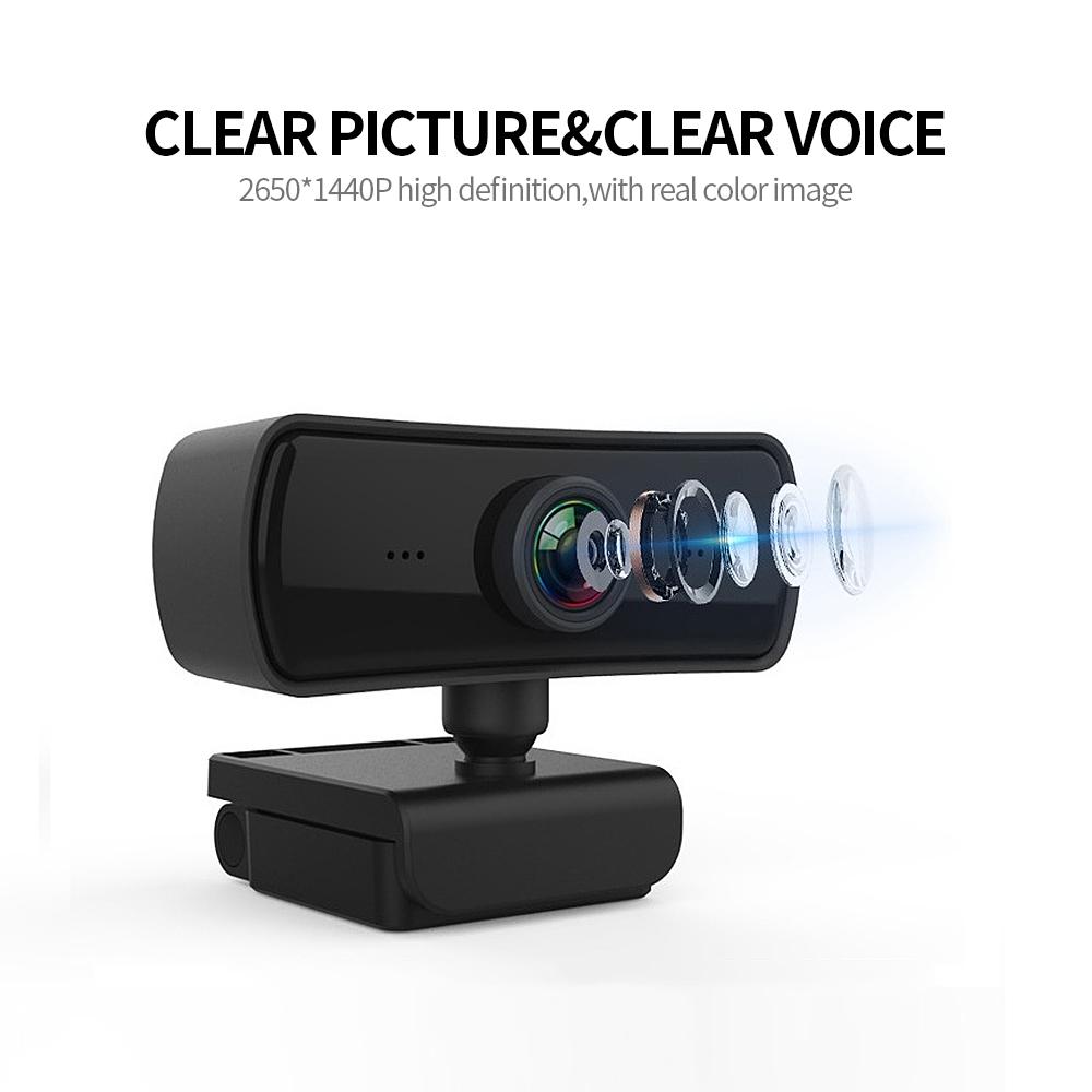 Camera HD rộng 1440P USB2.0 Tự động lấy nét với Micrô giảm tiếng ồn cho PC / Máy tính xách tay với phần mở rộng 3M