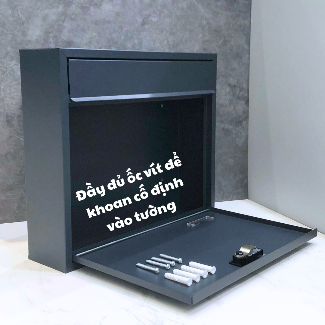 Hộp thư, hộp thư góp ý, hộp thư kiểu ngang khoá mật khẩu, kích thước vừa vặn bìa thư A4