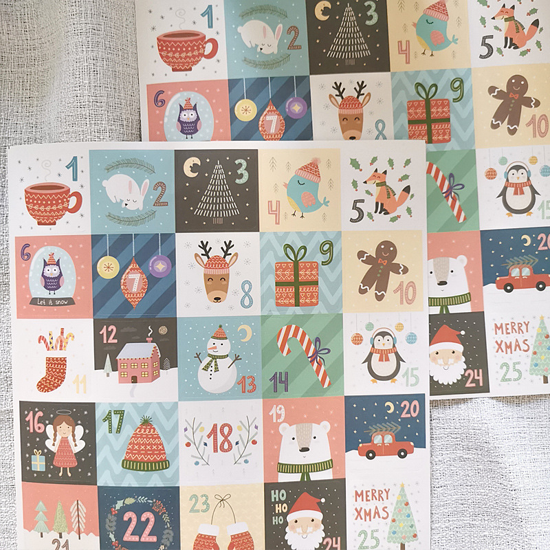 Combo 25 miếng nhãn dán sticker trang trí noel merry christmas giáng sinh 3.5*3.5cm