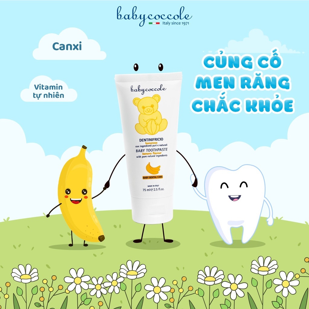 Hình ảnh Kem đánh răng cho bé Babycoccole 12M+ trẻ em nuốt được 75ml