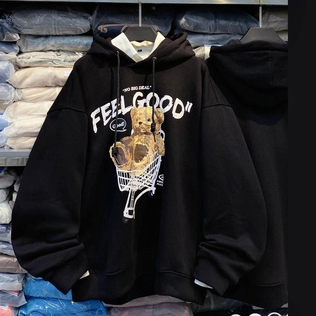 ÁO KHOÁC HOODIE NAM NỮ FORM DÁNG RỘNG TAY PHỒNG ,ÁO HOODIE UNISEX FORM KIỂU RỘNG NỈ BÔNG FEELGOOD