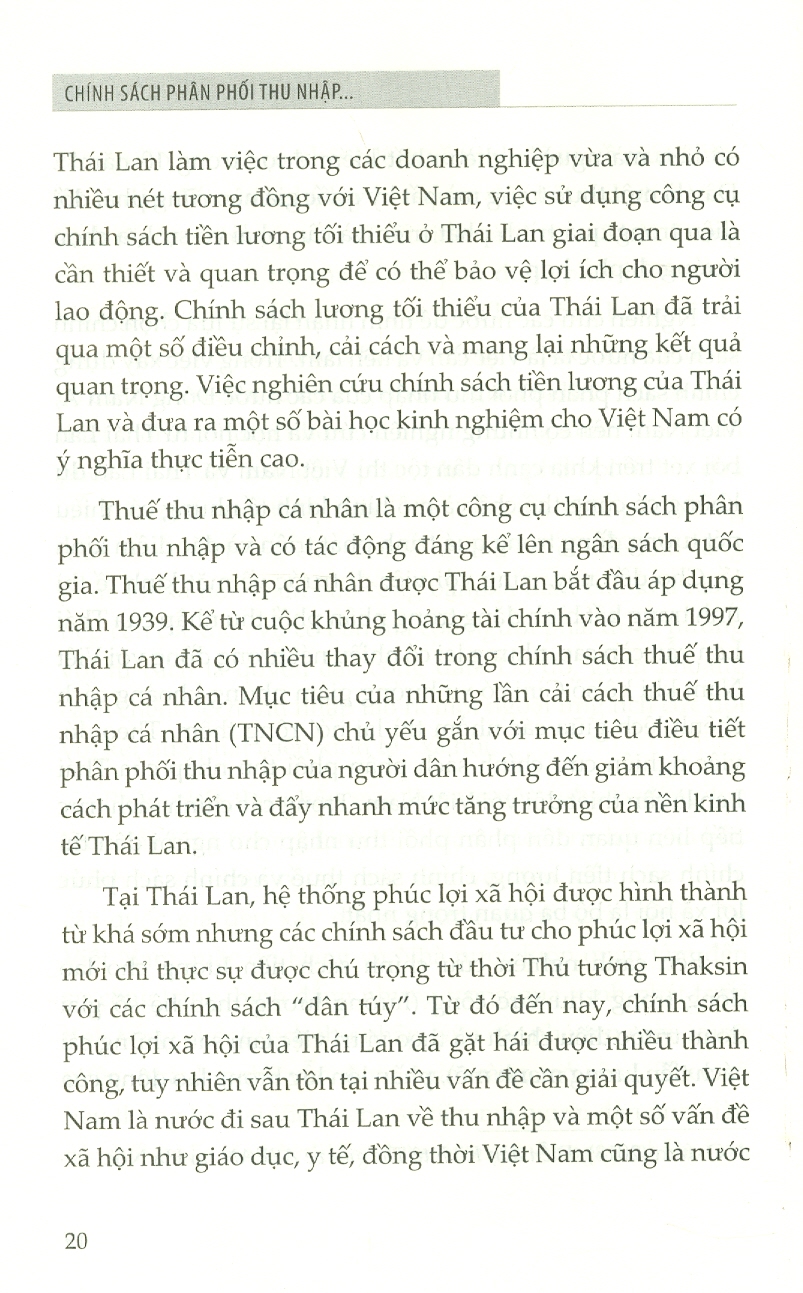 Chính Sách Phân Phối Thu Nhập Của Thái Lan Và Hàm Ý Cho Việt Nam