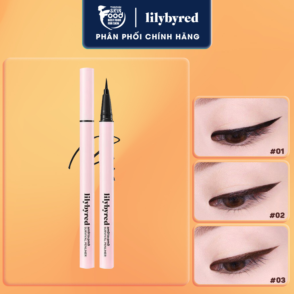 Bút kẻ mắt nước siêu mảnh, chống trôi suốt 12 giờ Hàn Quốc Lilybyred am9 to pm9 Survival Pen Liner