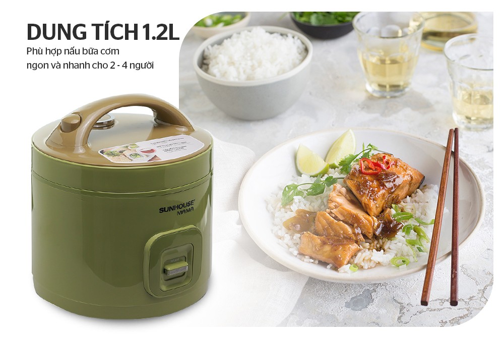 Nồi cơm điện 1.2L SUNHOUSE MAMA SHD8265G - Hàng chính hãng