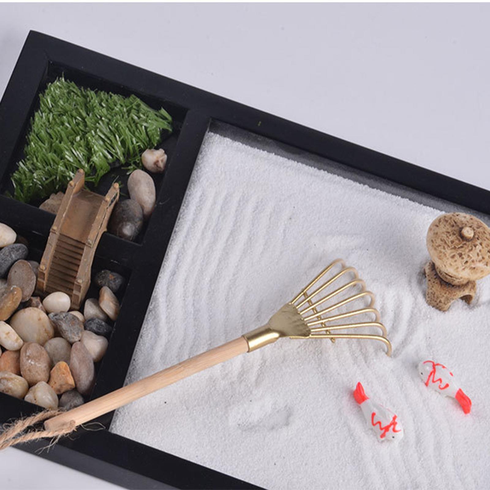Japanese Zen Garden Kit for Desk Office Table Mini Zen Sand Garden Kit for Meditation