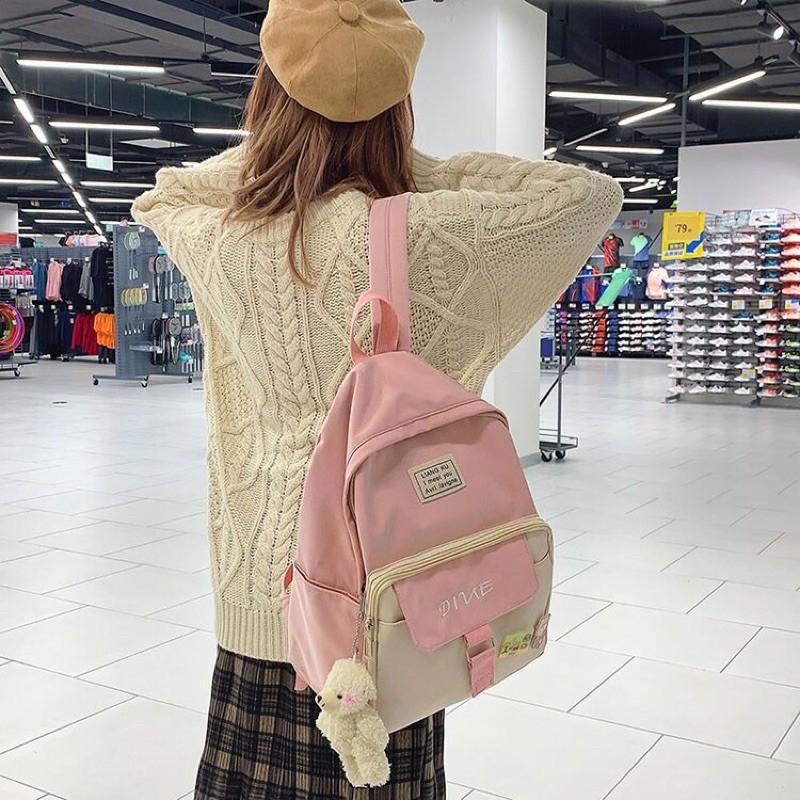 Balo ulzzang nữ đi học chống nước đựng laptop, sách vở Hàn Quốc