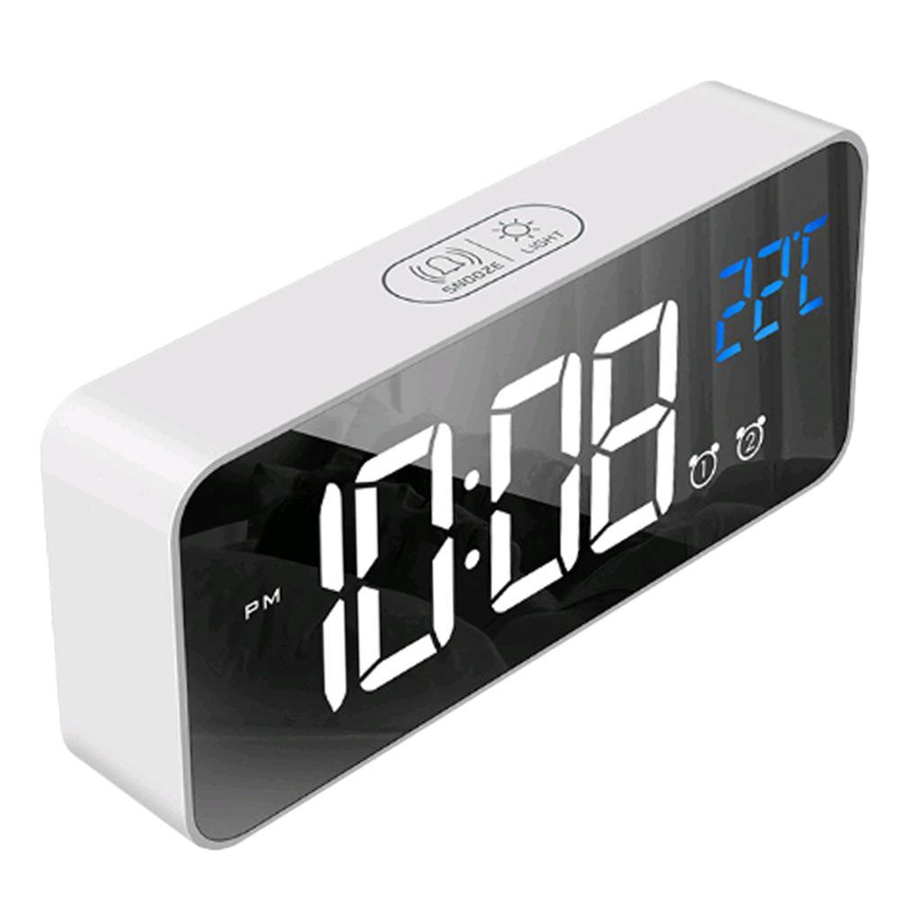 Kitchen Electronic Clock Mute LED Mirror Clock Bedside Alarm Clock Desk Clock #1