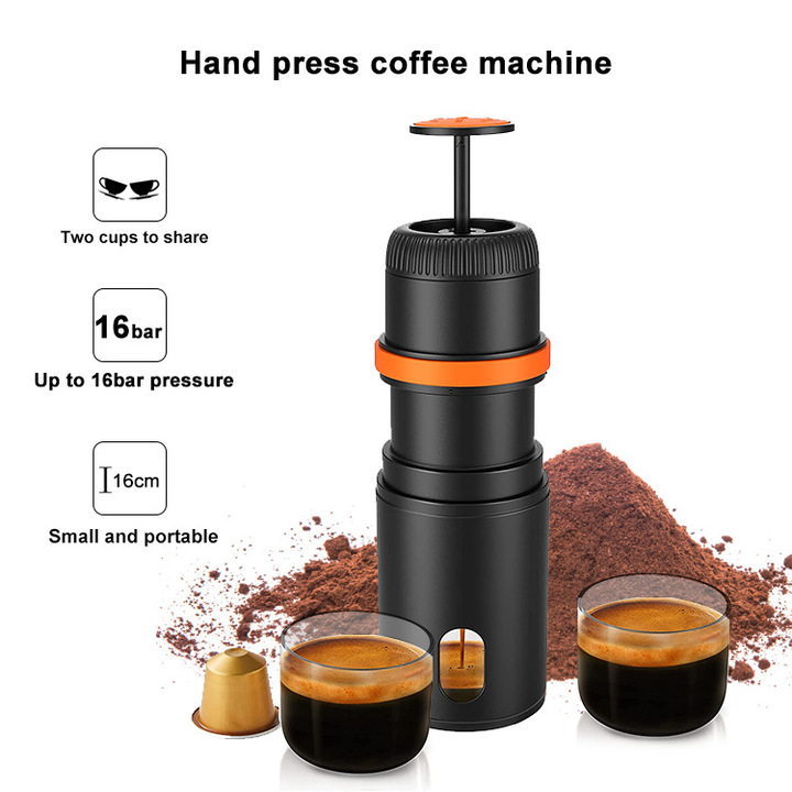 Máy pha cà phê Mini Espresso cầm tay 2 trong 1 kích thước nhỏ gọn
