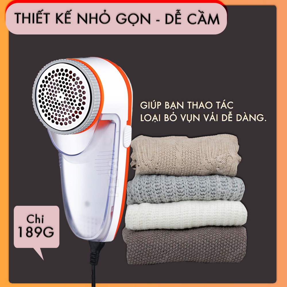 Máy cắt lông xù vải Kemei Km-241 chuyên dụng cắt lông xù quần áo, ga nệm nhanh chống sử dụng dây sạc tiện lợi - Hàng chính hãng