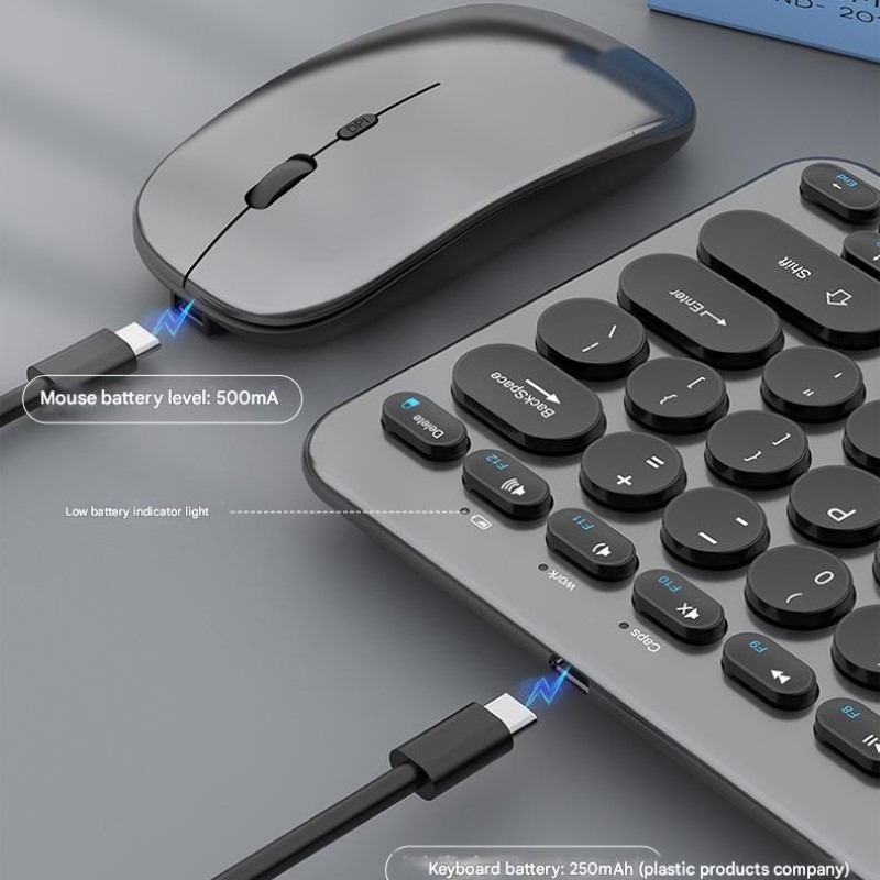 Bàn phím chuột không dây mini W909 - pin sạc - Bluetooth 5.0 + Usb2.4G cho PC Laptop Srmartphone hàng nhập khẩu