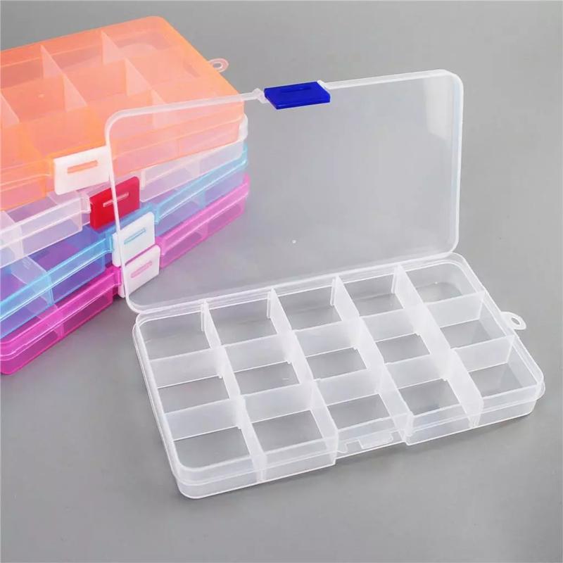 Hộp Nhựa Trong Suốt 15 Ngăn Đựng Trang Sức Tiện Lợi