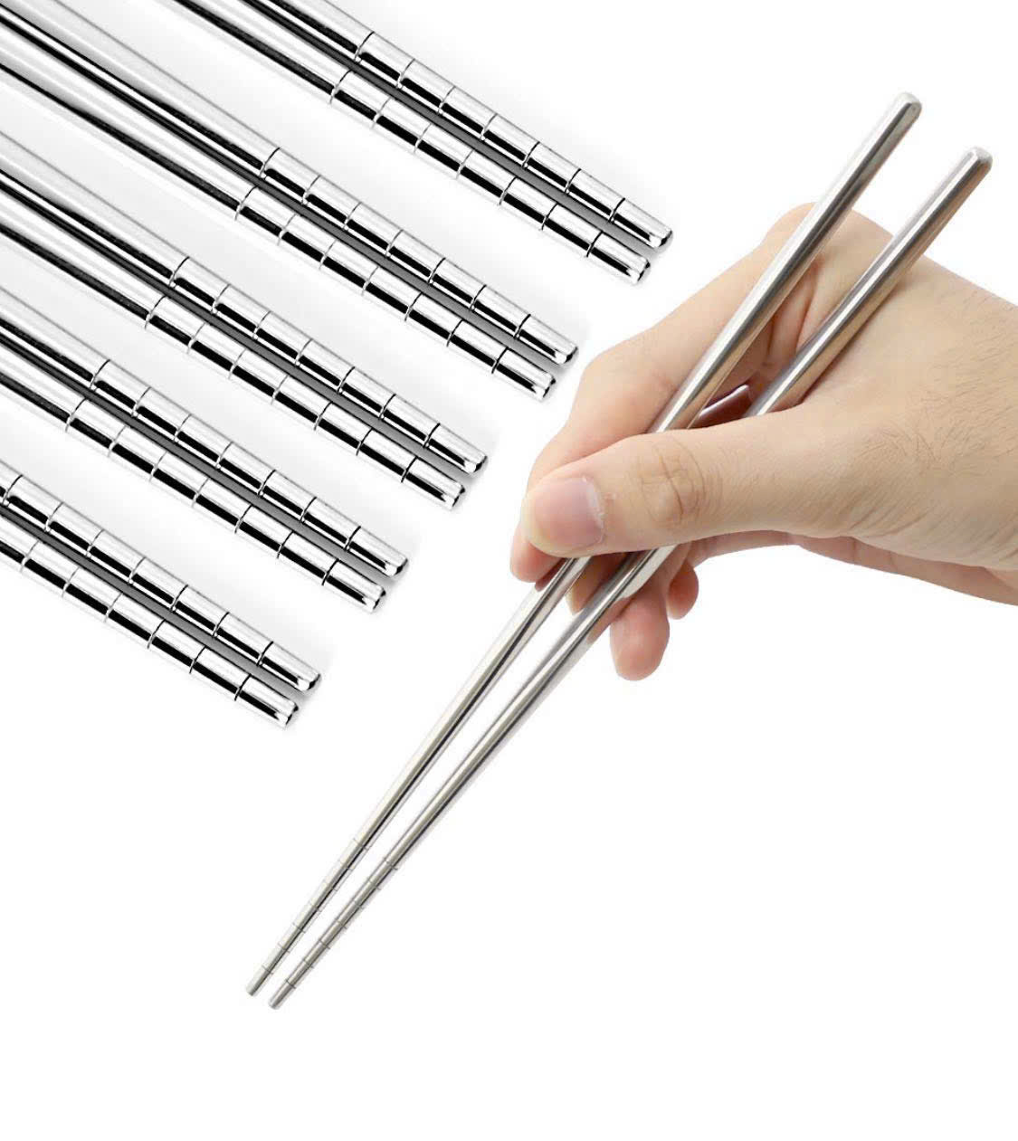 Đũa Inox Imgcook Cao Cấp 304 Chống Trượt – Đũa Ăn Gia Đình An Toàn, Bền Đẹp, Dễ Vệ Sinh- Hàng Chính Hãng MINIIN