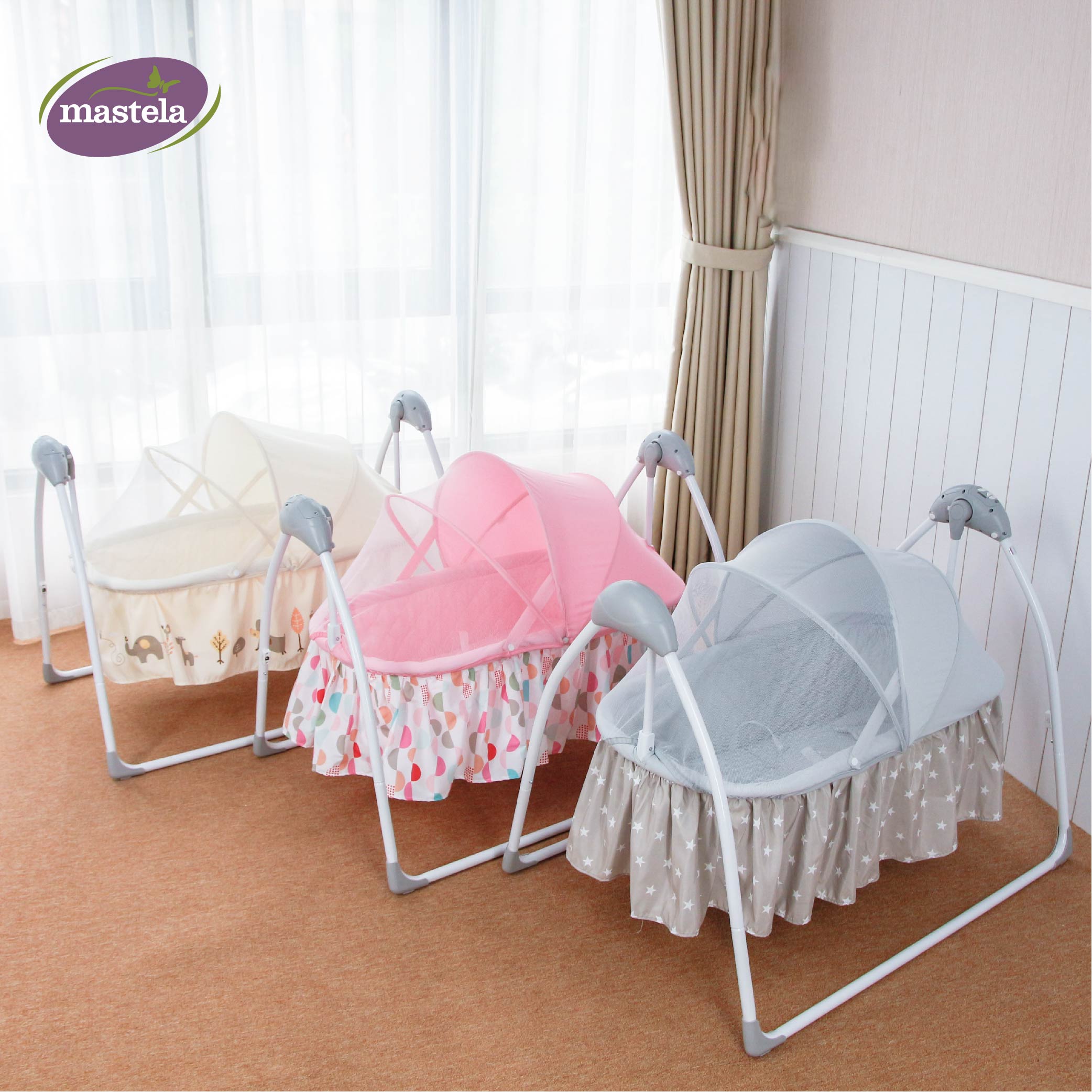 Nôi điện cho bé điều khiển từ xa kết hợp nhạc trắng ru ngủ Mastela SG239 - Nôi cho bé sơ sinh tới 2 tuổi bảo hành 12 tháng