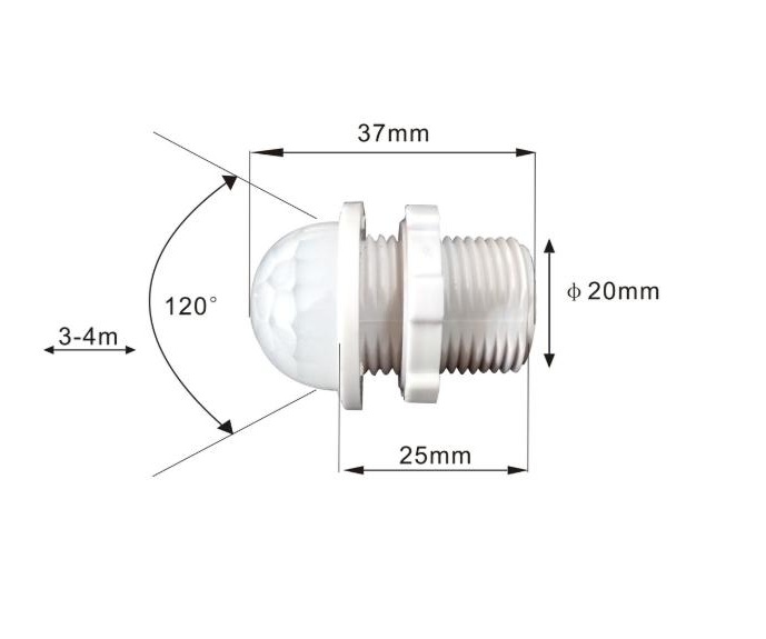 Công Tắc Cảm Biến Chuyển Động Hồng Ngoại trễ 25s cố định 40w-220v,Công tắc cảm biến chuyển động hồng ngoại , công tắc cảm biến chuyển động, công tắc cảm ứng chuyển động, công tắc cảm ứng hồng ngoại