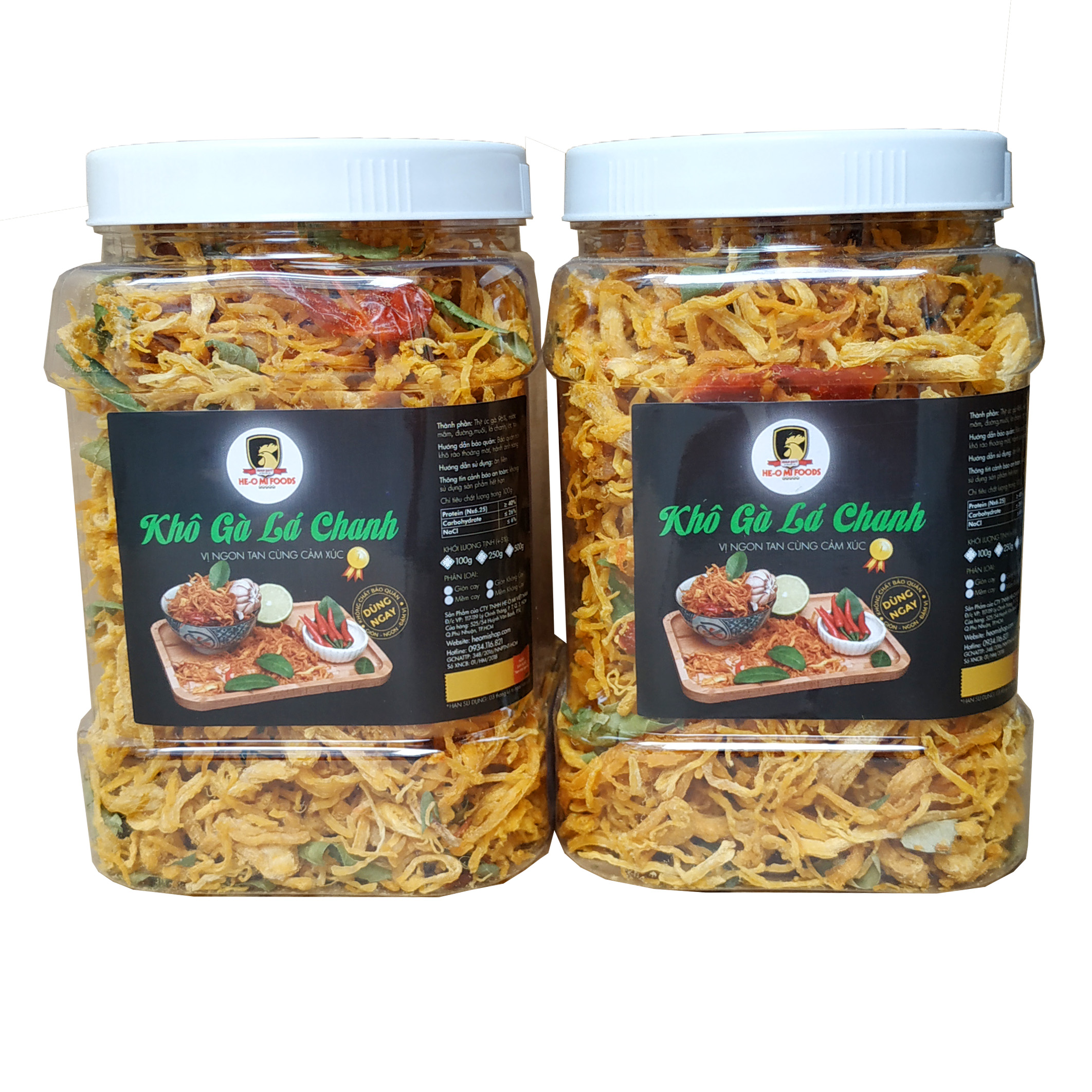 Khô gà lá chanh mềm cay Heo Mi 500g