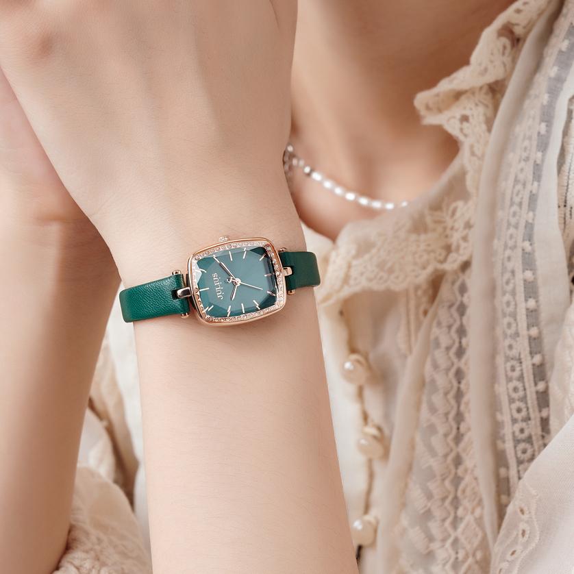 Đồng Hồ Nữ Chính Hãng Julius Cao Cấp Dây Da Chống Nước Kính Khoáng Chữ Nhật 22mmx26mm JA-1341D