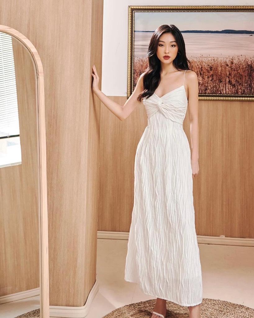 ĐẦM MAXI 2 DÂY XOẮN NGỰC 77830524 [MỎ CHU SHOP