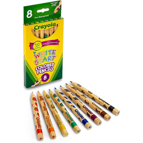Hộp 8 Bút Chì Màu Write Start Thân Bút Lục Giác Dễ Cầm Nắm - Crayola 684108