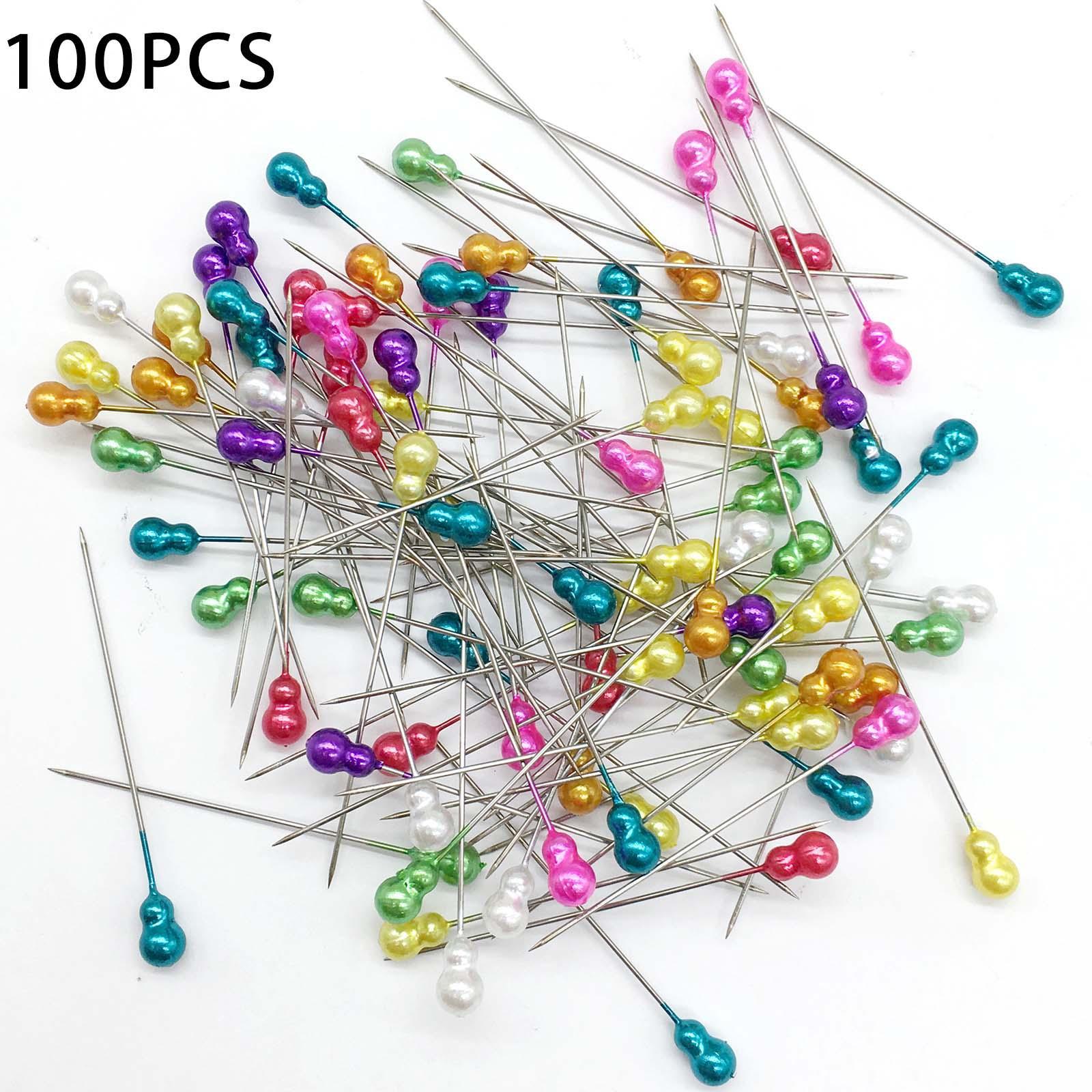 100pcs Decorative Pearl Head Pin Straight Sewing Pin for Corsage Dressmaking