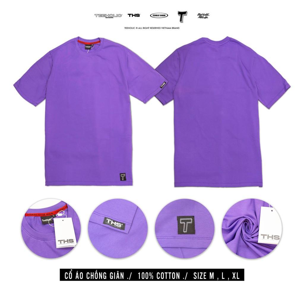 Áo thun trơn Unisex nam nữ TeeHolic màu đen, trắng, xanh neon, tan, tím, hồng, vàng