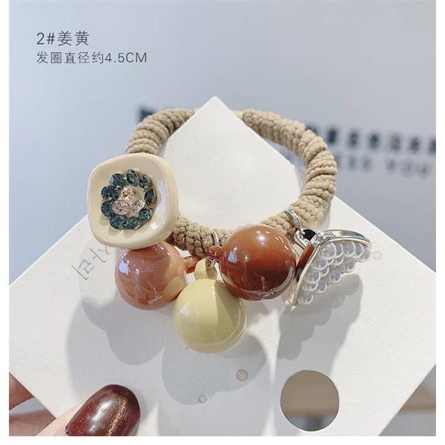 Dây Buộc Tóc Hàn Quốc Đính Hạt Cườm Màu Sắc Sang Chảnh