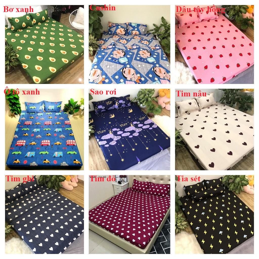 Bộ ga gối 3 món 10cm,15cm,20cm,đủ kích thước,mẫu kẻ bao diêm