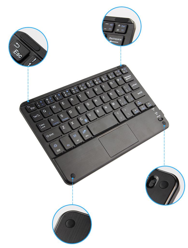 Bluetooth Không Dây-Tương Thích Bàn Phím Có Bàn Di Chuột Máy Tính Bảng Sạc Đa Năng Bàn Phím Cho Android IOS Điện Thoại Windows