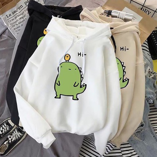 Áo Hoodie Nữ / Nam - Áo Khoác Nỉ Hình Khủng Long Hi Siêu Dễ Thương Blazel, 3 Màu Sắc - Hàng Chính hãng