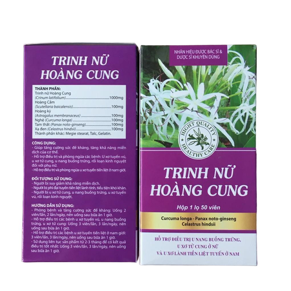 Hỗ trợ giảm u xơ tử cung, u nang buồng trứng, u xơ tiền liệt- Trinh nữ hoàng cung Lọ 40 viên