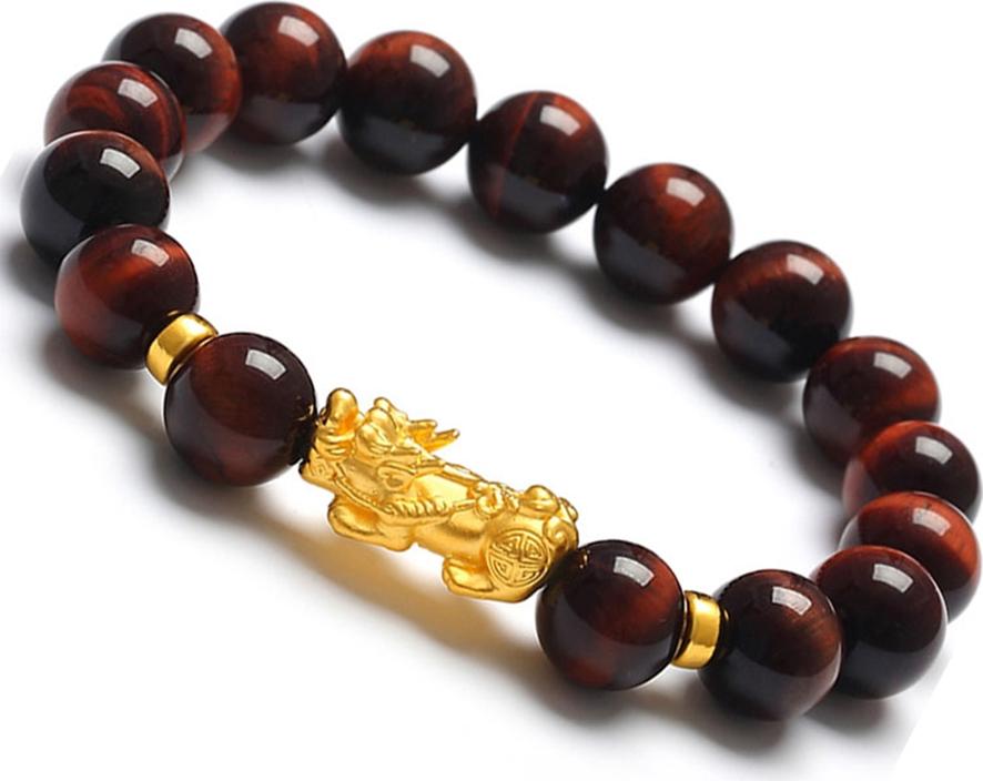 Vòng Tay Tỳ Hưu Đá Opal Mắt Hổ Đỏ Tự Nhiên 10mm