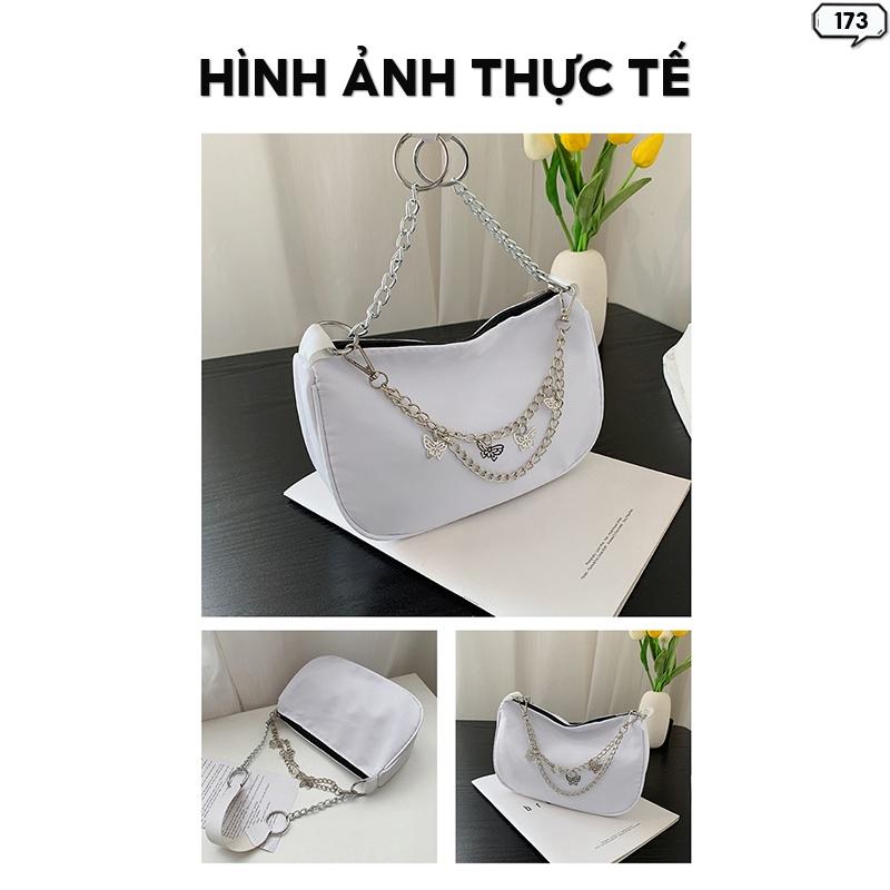 Túi Xách Nữ Da Pu Cao Cấp Size 23 Có Quai Đeo Vai Thời Trang Màu Trắng Đen 173